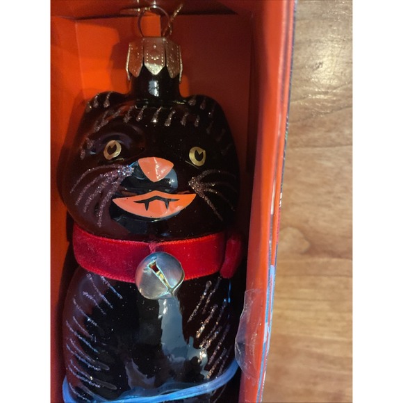 Target John Derian Black Cat Christmas‎ Glass ornament - Picture 2 of 3